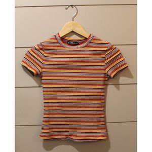 Fitted Striped Crop Top